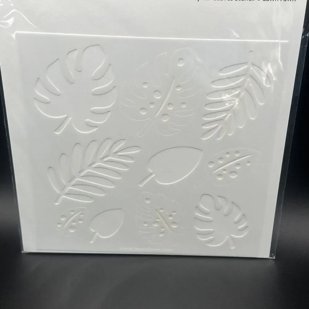 heart garden stencil LF2625 Lawn Fawn Stencil Tropical leaves 6x6 card making